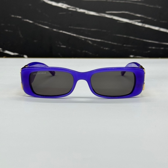 NEW BB0096S 004 BALENCIAGA PURPLE GREY SQUARE UNISEX BALENCIAGA SUNGLASSES - Picture 4 of 10